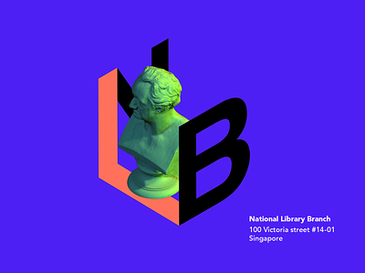 National Library 3d bust design goethe library logo perspective sculpture