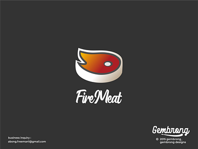 fire meat art design flat food graphic design illustration illustrator logo minimal vector