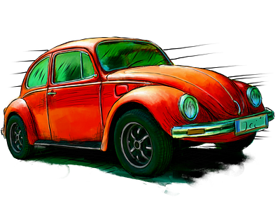autocolor peque car illustration pintura digital