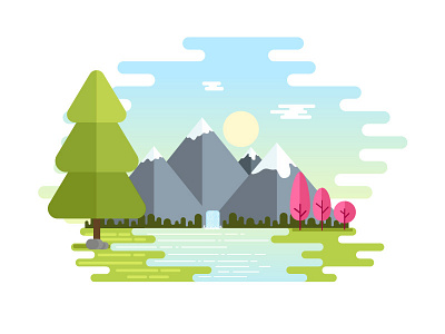 Landscape illustration landscape nature scenery