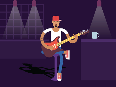 The Guitarist guitar guitarist illustration musician playing guitar