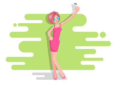 Selfie Girl girl selfie illustration selfie selfie girl vector girl selfie