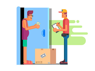 Cash On Delivery cash on delivery delivery delivery boy delivery man illustration