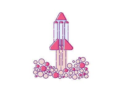 Rocket Launch illustration lineart lineicon rocket rocket launch vector