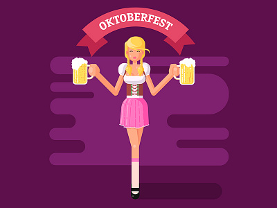 Wow its Oktoberfest... beer beer mug design girl illustration oktoberfest