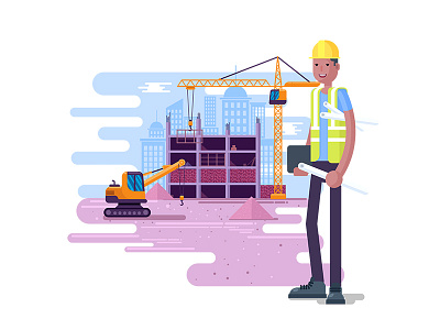 Engineer At Construction Site by Hemanta on Dribbble