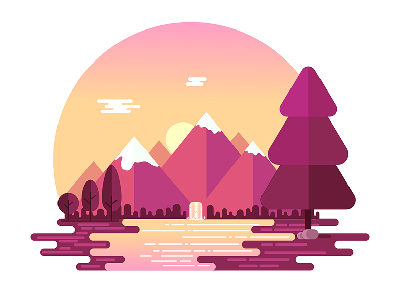 Sunset Landscape by Hemanta on Dribbble