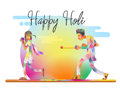Its all about Holi Festival colors design festival holi illustration indian fest vector