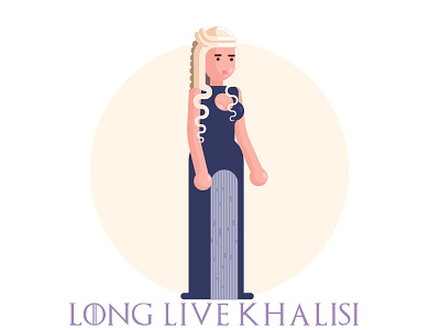 Long Live Khalisi character flat design flat illustration game of thrones geometrical design. illustration
