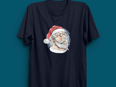 Santa claus christmas branding christmas t shirts mens company logo comphany design illustration modern logo vector