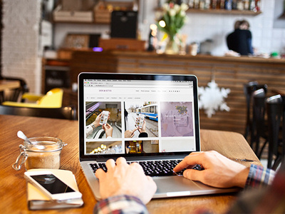 MacBook Pro in a cafe - 10 photo mockups app apple branding clean design macbook pro mockup photo mockup portfolio psd template web