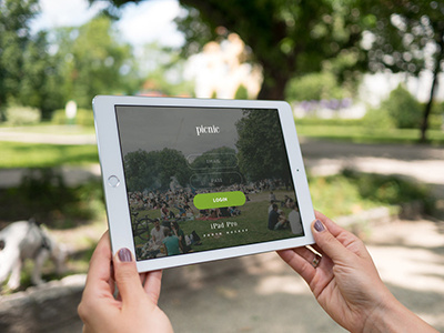 iPad Pro at the park - 8 photo mockups green ipad ipad mockup ipad pro mock up mockup outdoor park photo mockup portfolio presentation web design