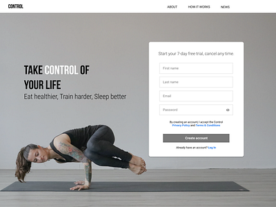 Signup dailyui fitness health signup ui