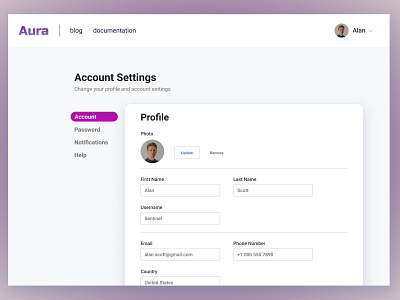 Settings 007 accountsettings dailyui design ui webdesign