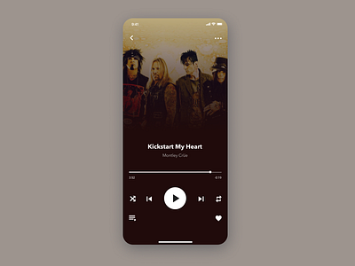 Music Player dailyui mobiledesign montleycrue musicplayer ui