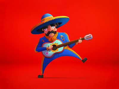 El Mariachi character digital paint draw illustration mexico procreate