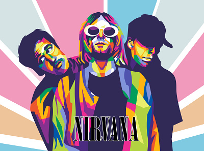 Nirvana adobe ilustrator amazing anime design gift illustration kurt cobain music nirvana pop art vector wpap