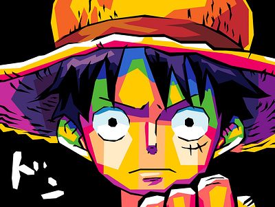 Anime adobe ilustrator amazing anime art coreldraw design digital arts gift illustration japan japanese luffy manga pop art wpap