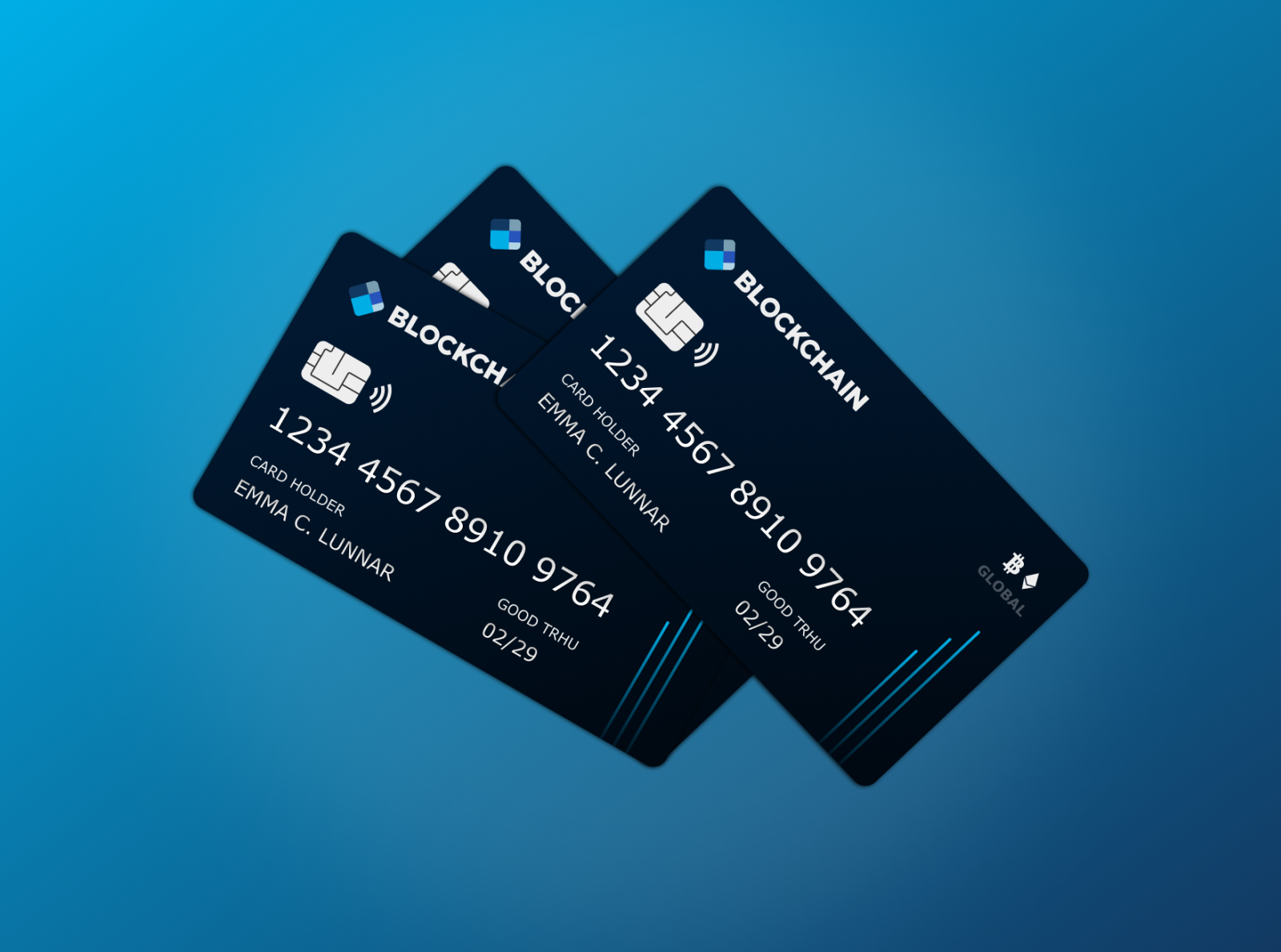 Blockchain card concept with chip and contactless by jodacame on Dribbble