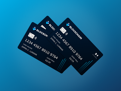 Blockchain card concept with chip and contactless