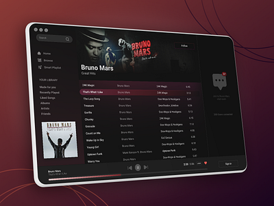 Music player - desktop app - concept