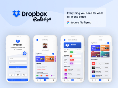 Dropbox Redesign app cloud file cloud storage concept design dropbox google drive inspiration storage