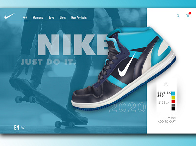 Nike Landing page design ui web