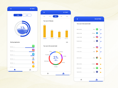 Timer App app application chart design news timmer ui uidesigner uiuxdesigner ux uxd