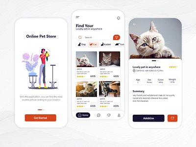 Pet shop App app application design news pet petapp petstore store ui uidesign uiuxdesigner ux uxd uxdesigner vector
