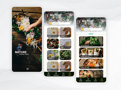 Vegan Food App app application design illustration interface news ui uidesign uiuxdesigner ux uxd uxdesigner vegan vegetarianism