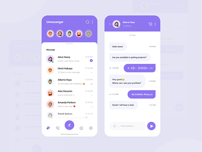 Messenger Concept Design 🤩 app call chat chat app chatting cominiuty daily ui design figma ios app light message messenger messenger app notification search sociol ui uidesign ux
