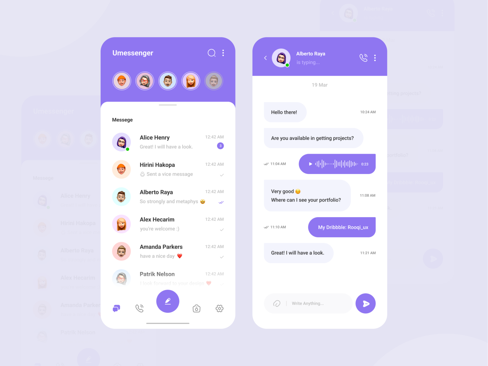 Messenger Concept Design 🤩 by Rasta Mokhtariy on Dribbble