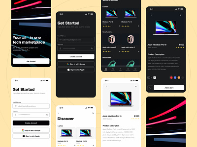 Tech E-Commerce App design ui ux