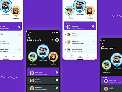 Leaderboard UI Design design ui