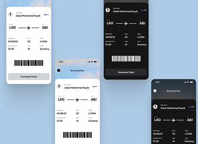 Boarding Pass App Design design graphic design ui ux