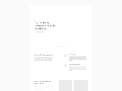 Personal website - wireframe