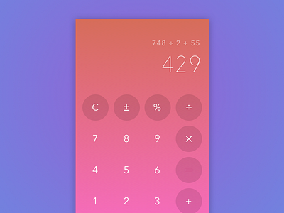 #004 Calculator calculator dailyui gradients mobile