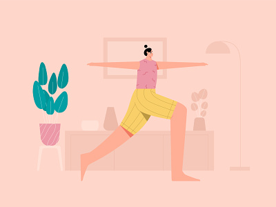 Woman Yoga Meditation Illustration