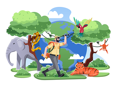 Happy World Animal Day Illustration