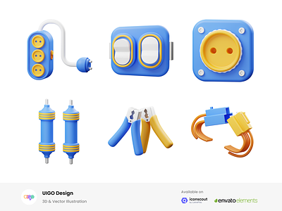 Electrician 3D Illustration startup