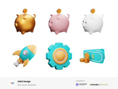 Business 3D Icon Illustration settings