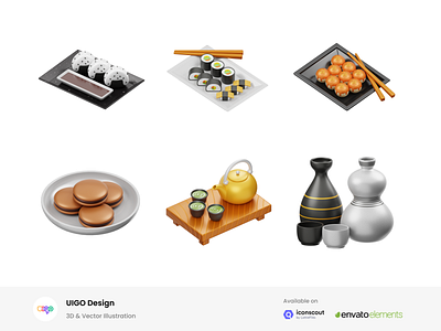 Japanese Culture 3D Illustration object