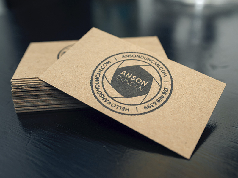 Stamped Business Cards photographer business cards stamp kraft