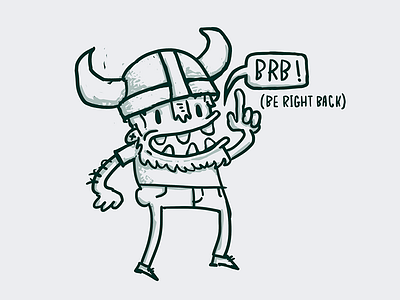 Be Right Back avatar brand character illustration viking