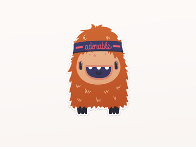 Abott - Headband Sticker abott adorable character die cut furry fuzzy headband illustration