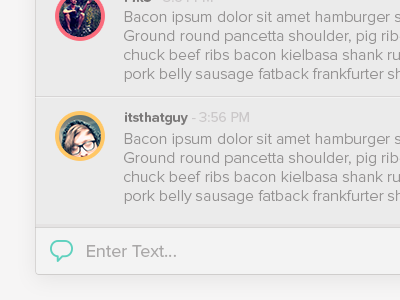 Chat - Enter Text... bacon chat chat bubble teal text tooltip