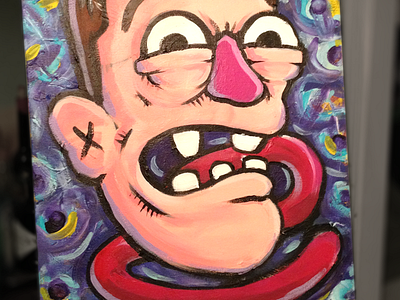 Heath acrylic painting portraits tongue