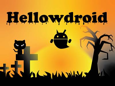 Hellowdroid Android and Github android design ghost github hellowdroid helloween icon sunset vektor