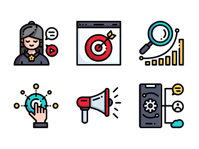 Digital Marketing data analysis design icon vector