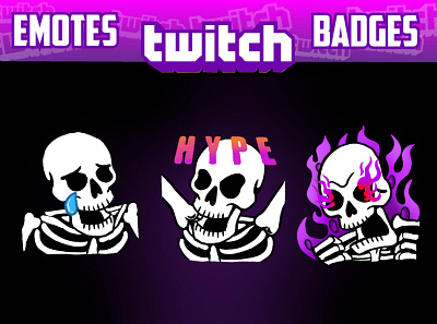 skeleton twitch emotes design emotes emotestwitch fiverr fiverr design fiverrgigs illustration logoesport twitch twitch logo twitchemotes twitchsubbadges